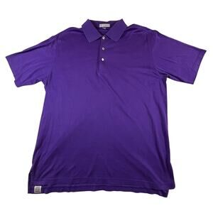 Peter Millar Cotton Polo Golf Soft Short Sleeve Shirt Purple Men’s Sz L